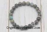 CGB7395 8mm African turquoise bracelet flower charm for men or women