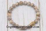 CGB7400 8mm feldspar bracelet with buddha for men or women