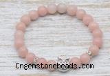 CGB7411 8mm Chinese pink opal bracelet with owl head for men or women