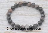 CGB7414 8mm grey opal bracelet with skull for men or women