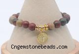 CGB7754 8mm picasso jasper bead with luckly charm bracelets