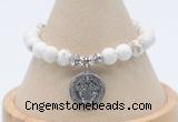 CGB7791 8mm white howlite bead with luckly charm bracelets