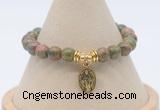 CGB7797 8mm unakite bead with luckly charm bracelets wholesale