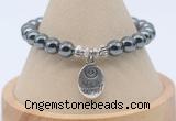 CGB7807 8mm hematite bead with luckly charm bracelets wholesale