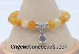 CGB7841 8mm yellow banded agate bead with luckly charm bracelets