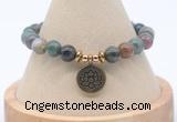 CGB7865 8mm Indian agate bead with luckly charm bracelets