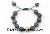 CGB8582 12mm round kambaba jasper adjustable macrame bracelets