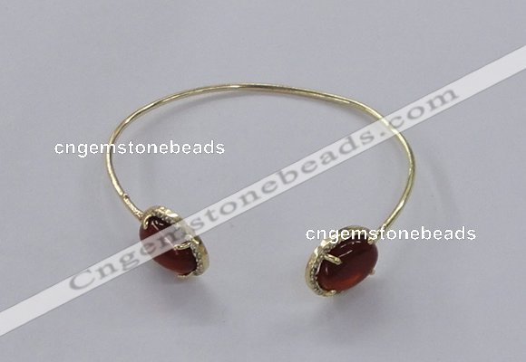 CGB860 10*14mm oval agate gemstone bangles wholesale