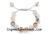 CGB8601 12mm round montana agate adjustable macrame bracelets