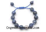 CGB8645 12mm round sodalite adjustable macrame bracelets