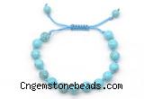 CGB8652 8mm,10mm round blue howlite adjustable macrame bracelets