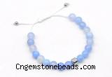 CGB9021 8mm, 10mm blue agate & drum hematite adjustable bracelets