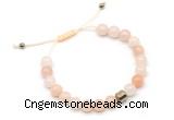 CGB9024 8mm, 10mm pink aventurine & drum hematite adjustable bracelets