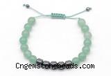 CGB9063 8mm, 10mm green aventurine & drum hematite adjustable bracelets