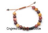 CGB9115 8mm, 10mm mookaite & rondelle hematite adjustable bracelets