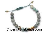 CGB9117 8mm, 10mm African turquoise & rondelle hematite adjustable bracelets