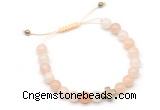 CGB9144 8mm, 10mm pink aventurine & cross hematite adjustable bracelets