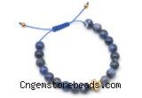 CGB9165 8mm, 10mm sodalite & cross hematite adjustable bracelets