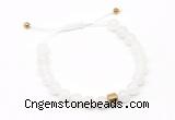 CGB9460 8mm, 10mm white jade & drum hematite adjustable bracelets