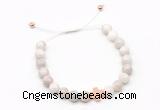 CGB9488 8mm, 10mm white crazy lace agate & cross hematite adjustable bracelets