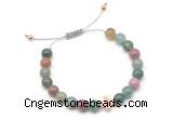 CGB9491 8mm, 10mm Indian agate & cross hematite adjustable bracelets