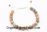 CGB9496 8mm, 10mm yellow crazy lace agate & cross hematite adjustable bracelets