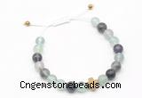 CGB9517 8mm, 10mm fluorite & cross hematite adjustable bracelets