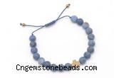 CGB9549 8mm, 10mm matte dumortierite & cross hematite adjustable bracelets