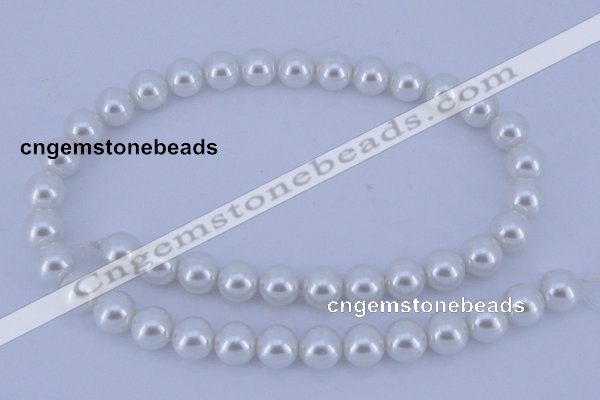 CGL04 5PCS 16 inches 10mm round dyed glass pearl beads wholesale