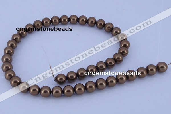 CGL106 5PCS 16 inches 12mm round dyed glass pearl beads wholesale