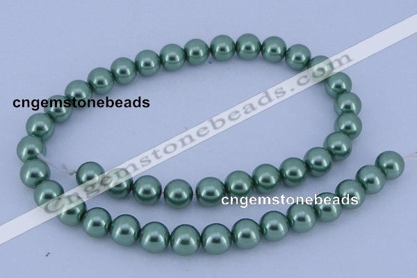 CGL225 5PCS 16 inches 10mm round dyed glass pearl beads wholesale