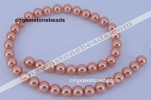 CGL298 5PCS 16 inches 16mm round dyed glass pearl beads wholesale