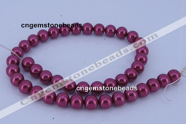 CGL312 10PCS 16 inches 4mm round dyed glass pearl beads wholesale