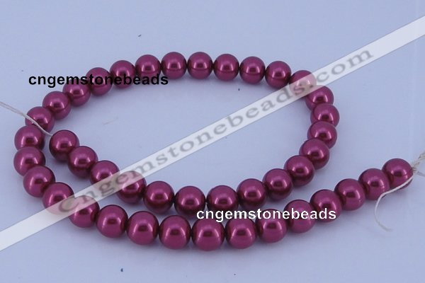 CGL313 10PCS 16 inches 6mm round dyed glass pearl beads wholesale