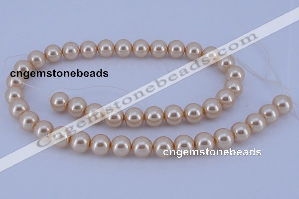 CGL44 10PCS 16 inches 8mm round dyed glass pearl beads wholesale