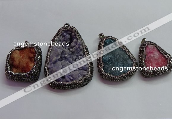 CGP1543 35*40mm - 45*70mm freeform druzy agate pendants