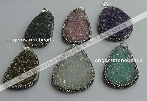 CGP578 30*45mm - 40*50mm freeform crystal glass pendants wholesale