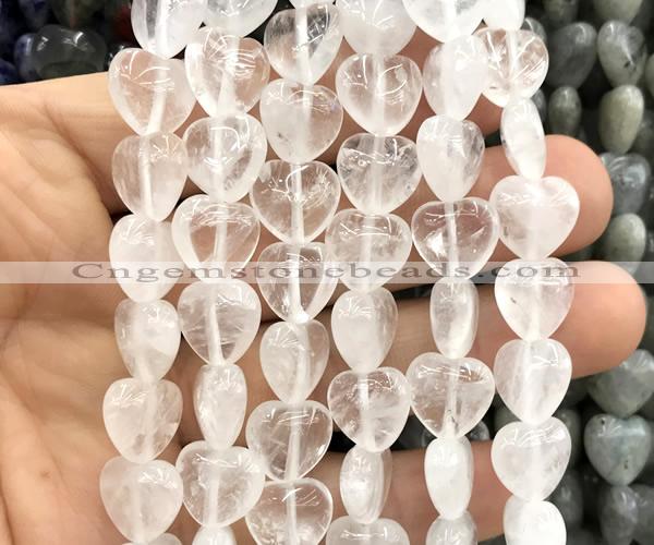 CHG150 15 inches 12mm heart white crystal beads wholesale