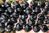 CHG216 15 inches 20mm heart black agate beads wholesale