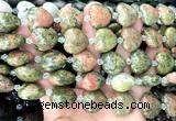 CHG223 15 inches 20mm heart unakite gemstone beads wholesale