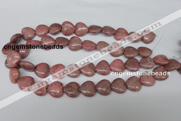 CHG42 15.5 inches 14*14mm heart rhodochrosite beads wholesale