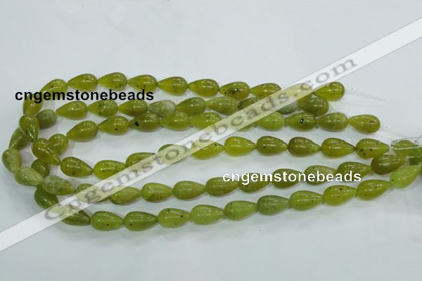 CKA107 15.5 inches 10*17mm teardrop Korean jade gemstone beads