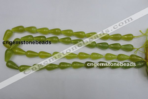 CKA212 15.5 inches 10*18mm teardrop Korean jade gemstone beads