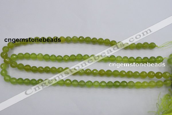 CKA219 15.5 inches 8mm faceted round Korean jade gemstone beads