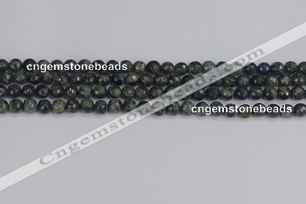 CKJ310 15.5 inches 4mm faceted round kambaba jasper beads