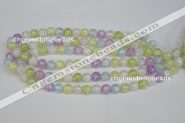 CKQ23 15.5 inches 10mm round dyed crackle quartz beads wholesale