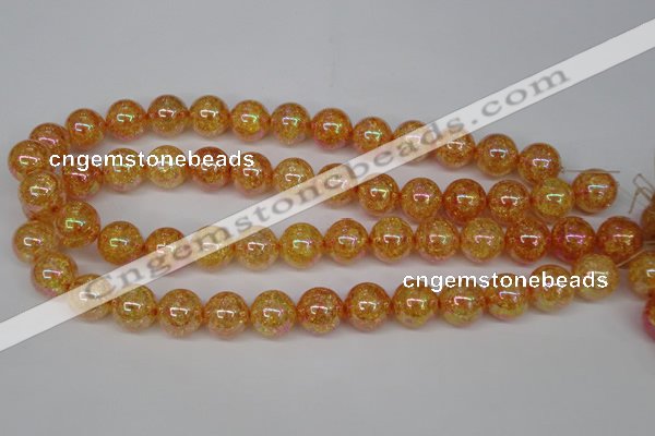 CKQ92 15.5 inches 8mm round AB-color dyed crackle quartz beads