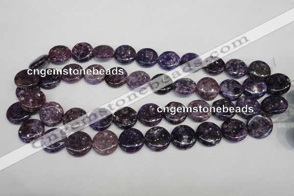 CKU37 15.5 inches 18mm flat round purple kunzite beads wholesale