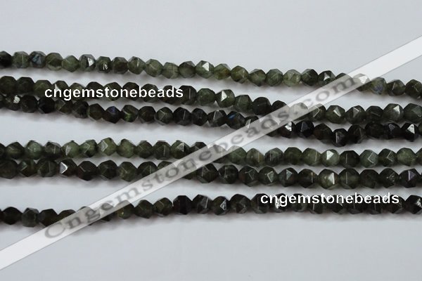 CLB451 15 inches 6mm faceted nuggets labradorite gemstone beads