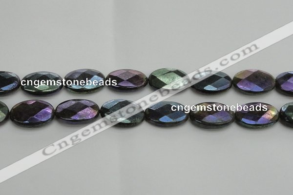 CLB661 15.5 inches 15*20mm faceted oval AB-color labradorite beads